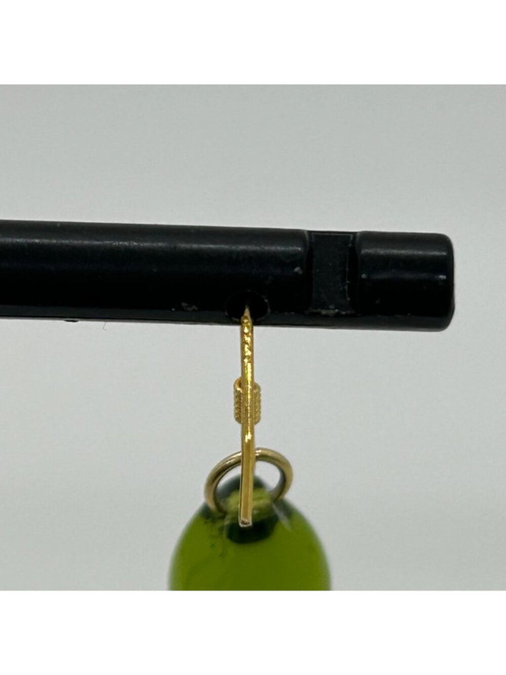 Handmade Green Teardrop Glass Earrings With Sterling Silver Wire Hooks For Women - Picture 11 of 15